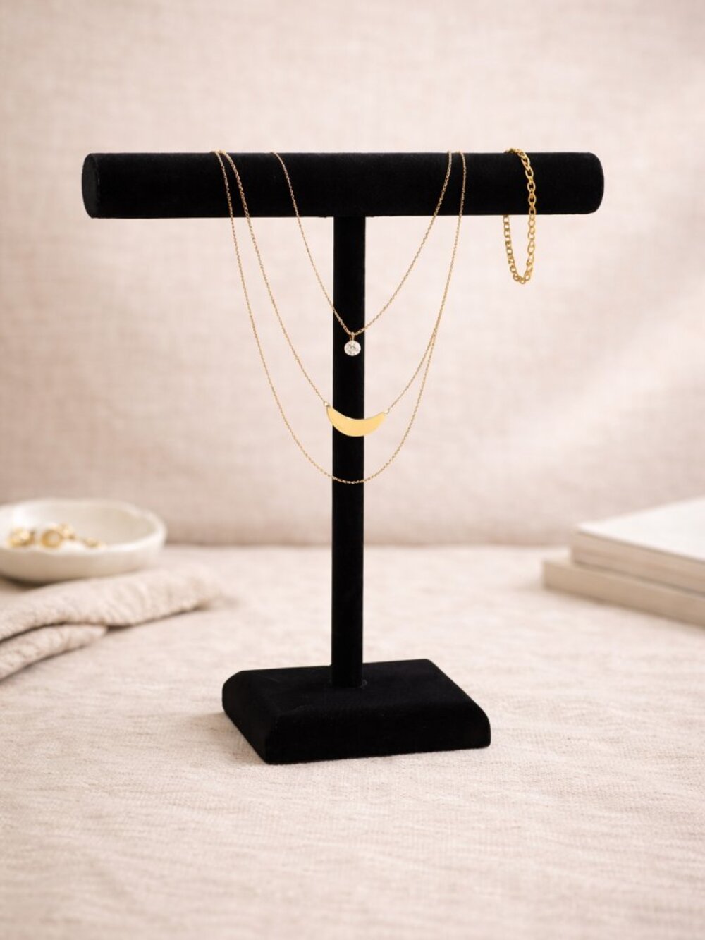 Black Velvet Jewelry Display Stand 18" Necklace Bracelet Holder